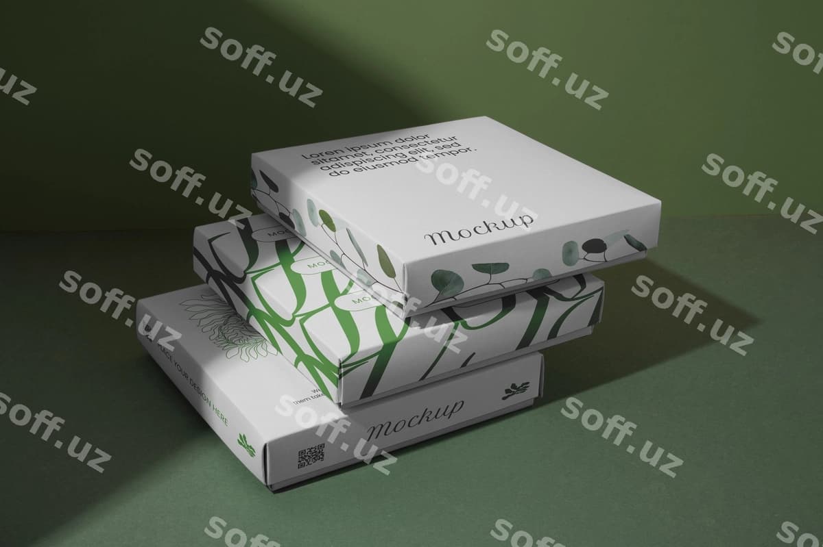 O'tiq kvadrat quticha mockup | Thin square box mockup