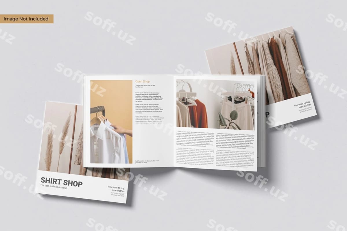 Uch kvadrat jurnal mockup yuqori ko'rinish | Three square magazine mockup top view
