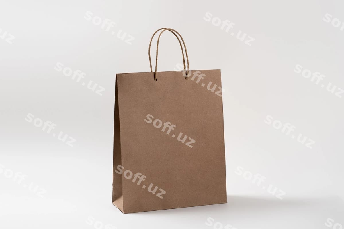 Yuqori ko'rinishdagi kraft qog'ozli rangli sumka | Top view kraft paper bag with color