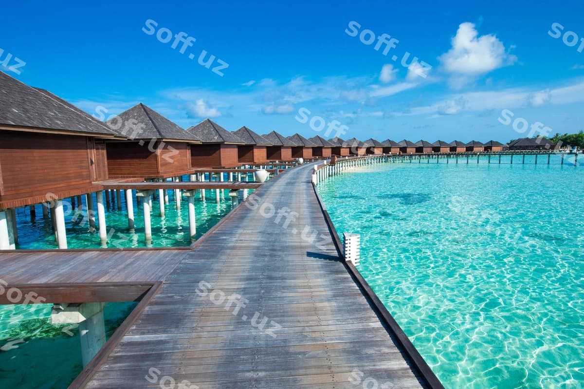 Tropik Maldivlar oroli poezd bilan | Tropical maldives island with beach