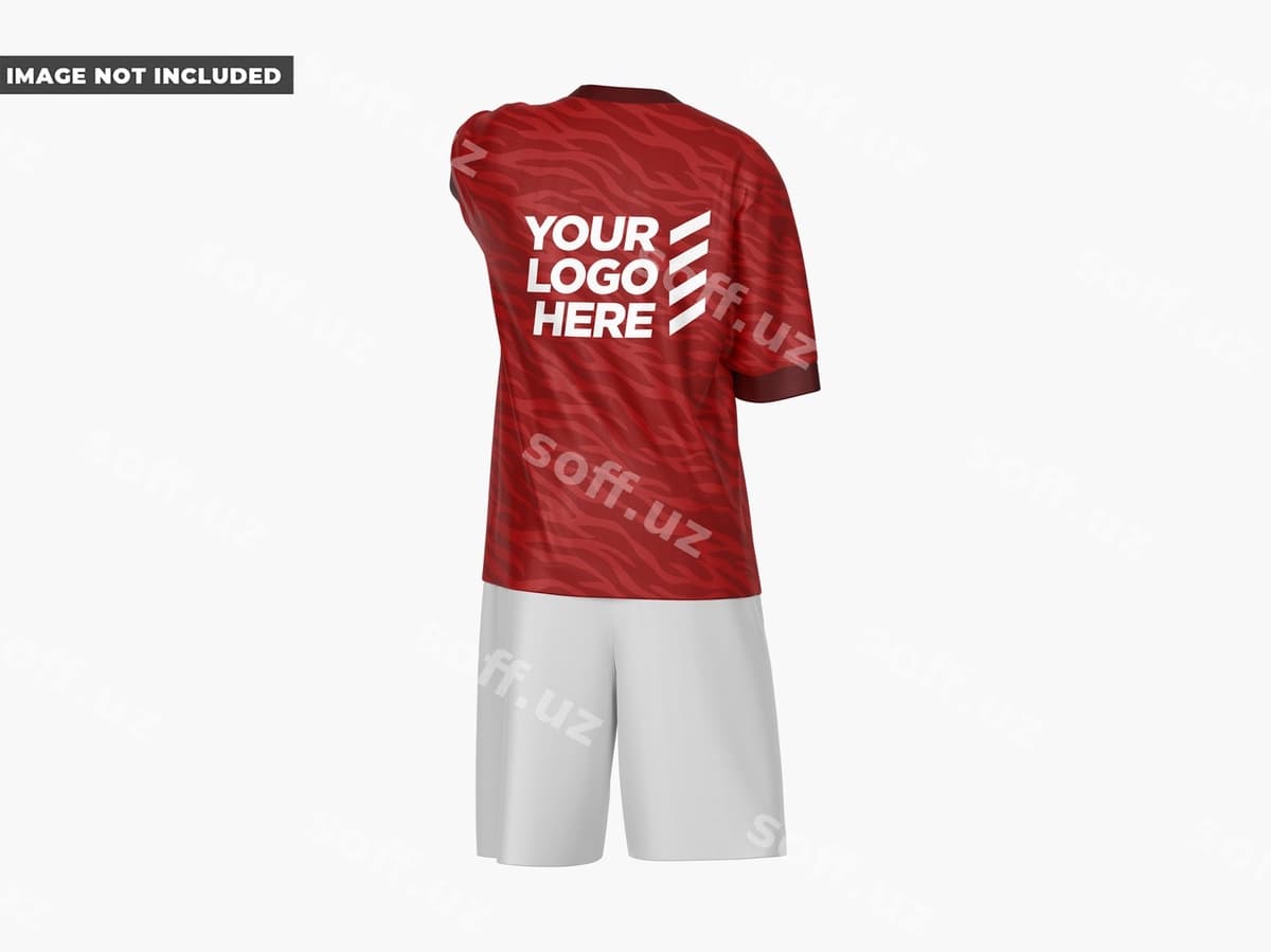 Futbolka sho'rtik sport mockup orqa ko'rinish | Tshirt shorts sports mockup back view