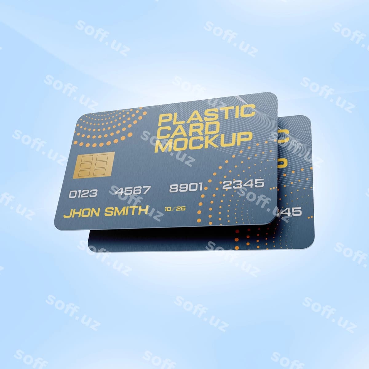 Ikki teksturali biznes kartochkalar namunasi | Two textured business cards mockup