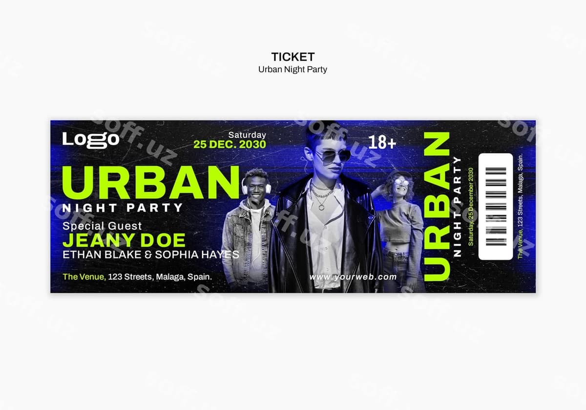 Shaharlik to'p shablon dizayni | Urban party template design