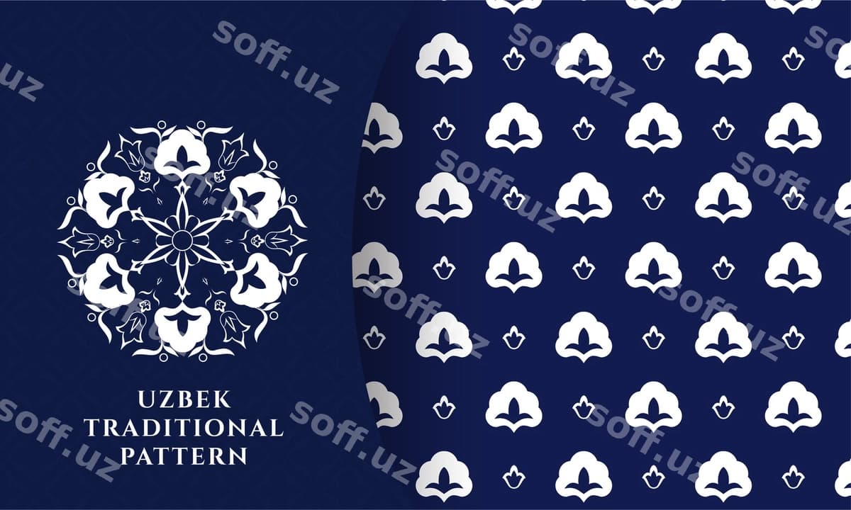 O'zbek traditsional joylashmas naqsh | Uzbek traditional seamless pattern
