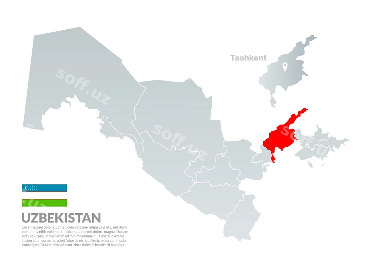 Vektor xarita O'zbekiston | Vector map uzbekistan
