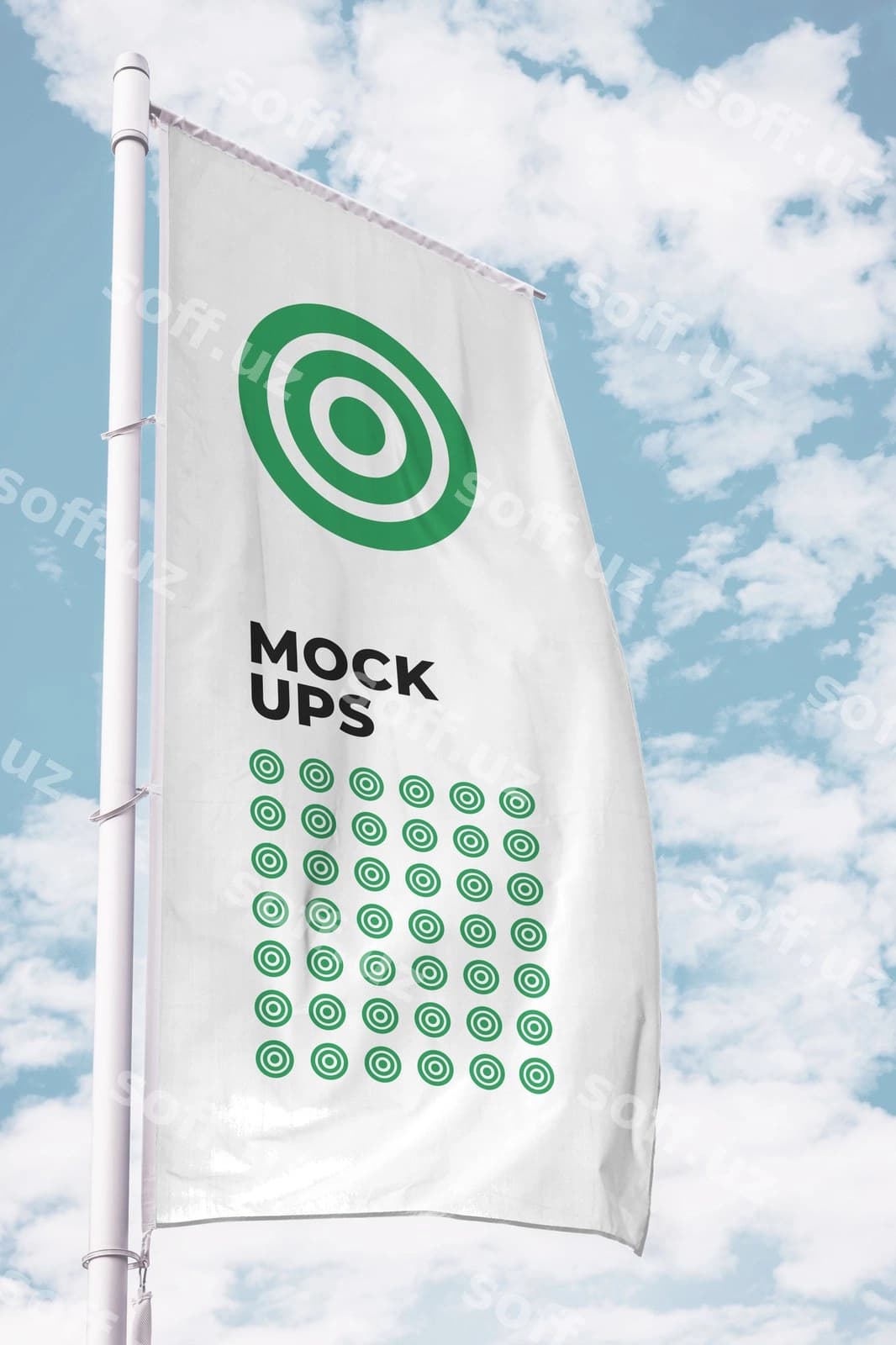 Vertikal bayrogʻi mockup | Vertical flag mockup