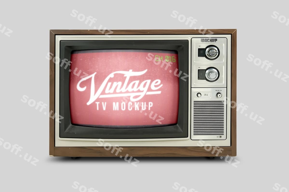 Vintage TV mockup | Vintage tv mockup