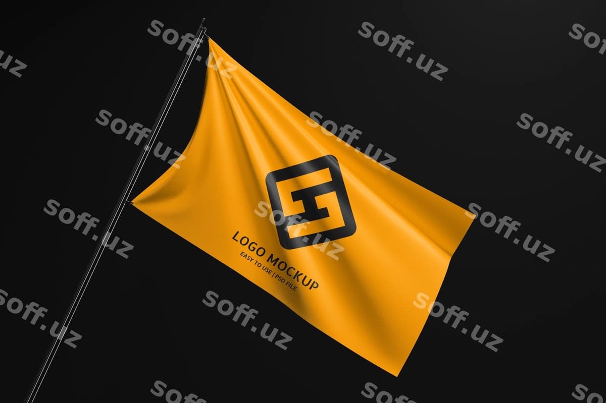 Flagni harakat ettirish mockupi | Waving flag mockup