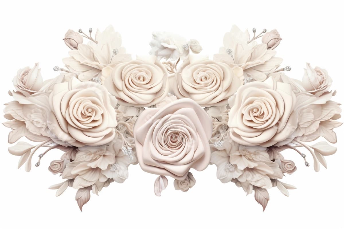 Turmali gulli ramka bez | Wedding floral frame ornament
