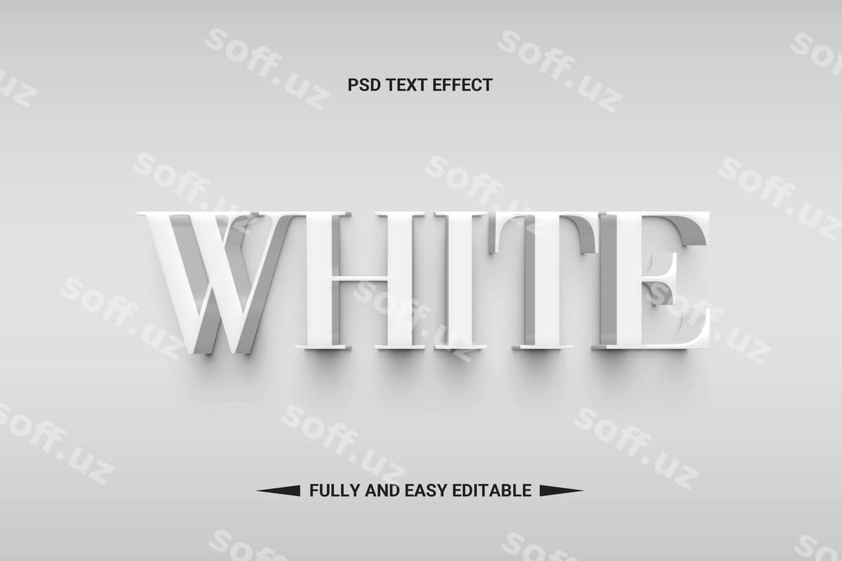 Oq 3D matn effekti | White 3d text effect