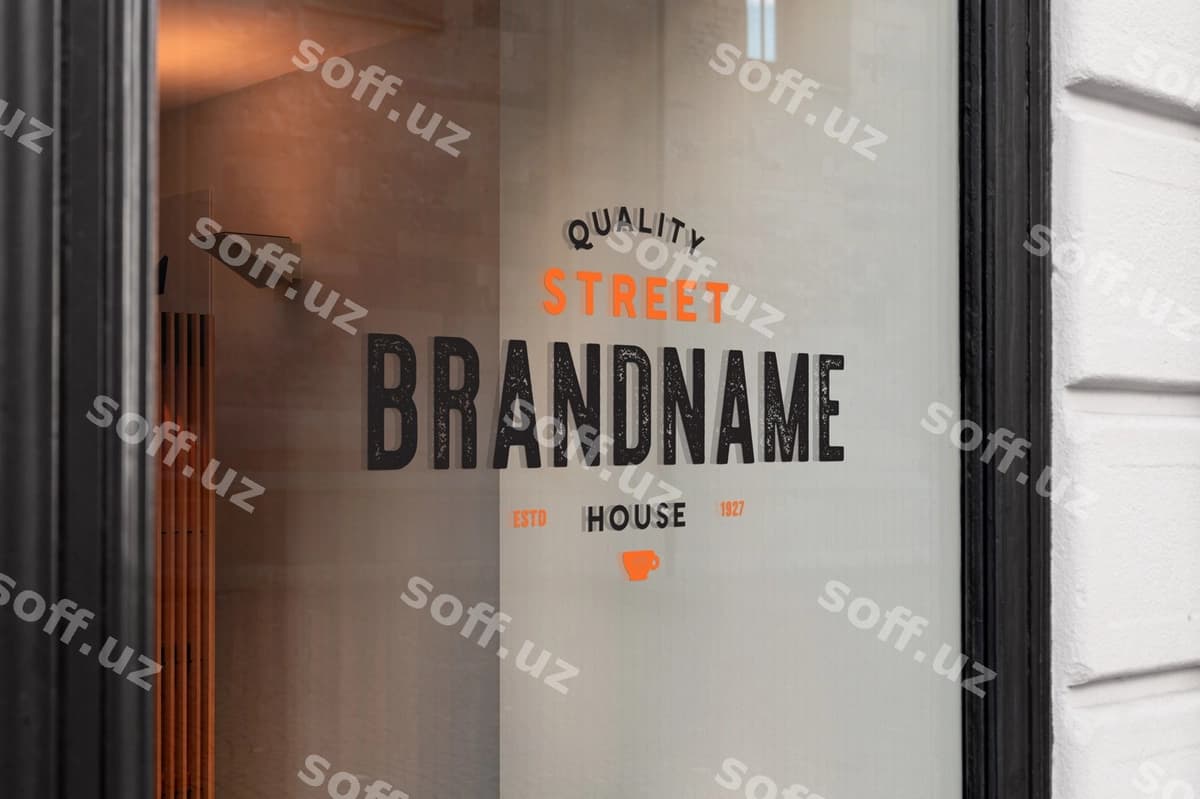 Oyna belgi mockup | Window sign mockup