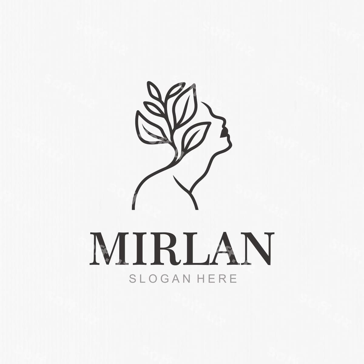 Ayolning yuz bargi go'zallik logotipi dizayni | Woman face leaf beauty logo design