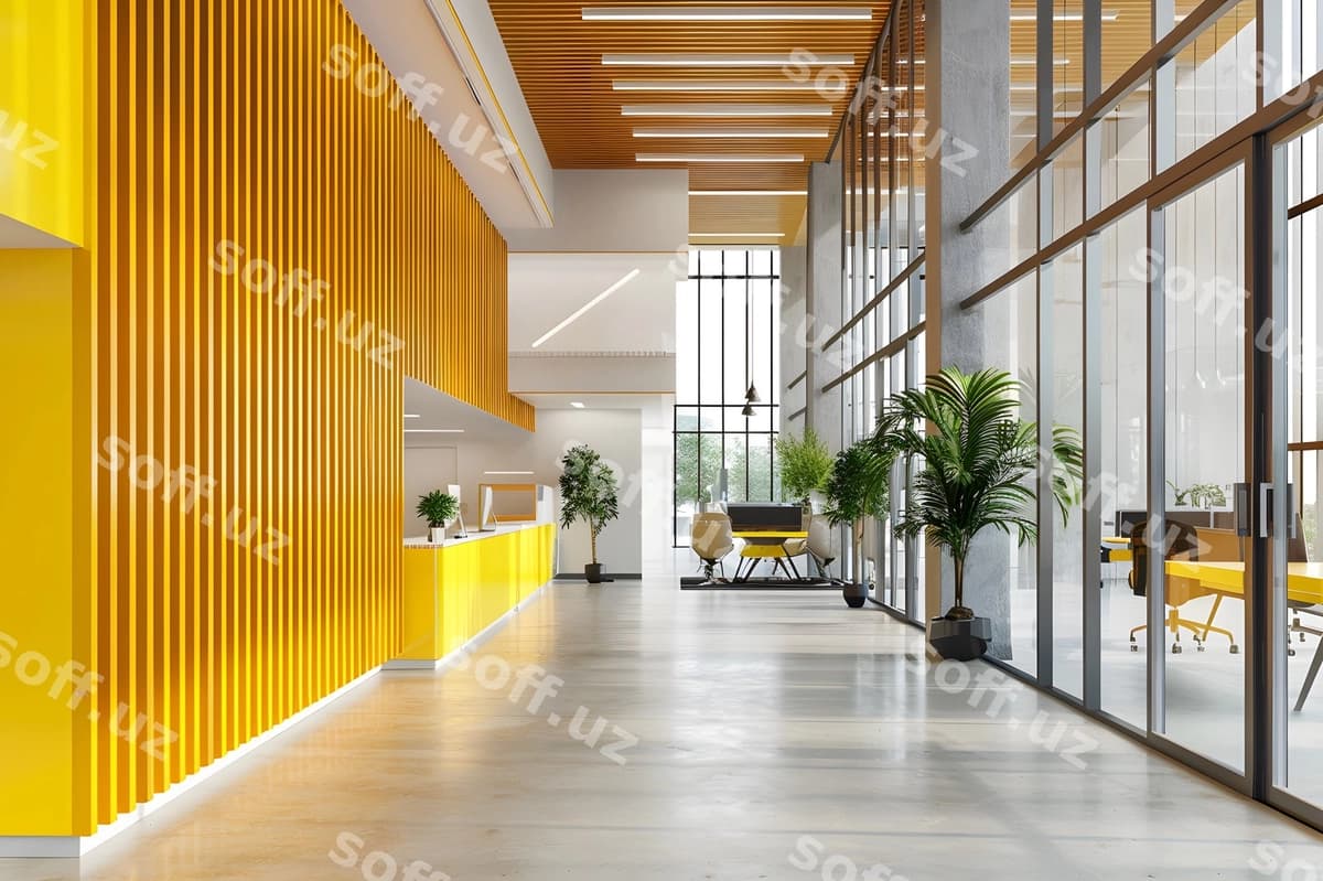 Sariq devor o'simliklar bilan u sariq devor | Yellow wall with plants it yellow wall