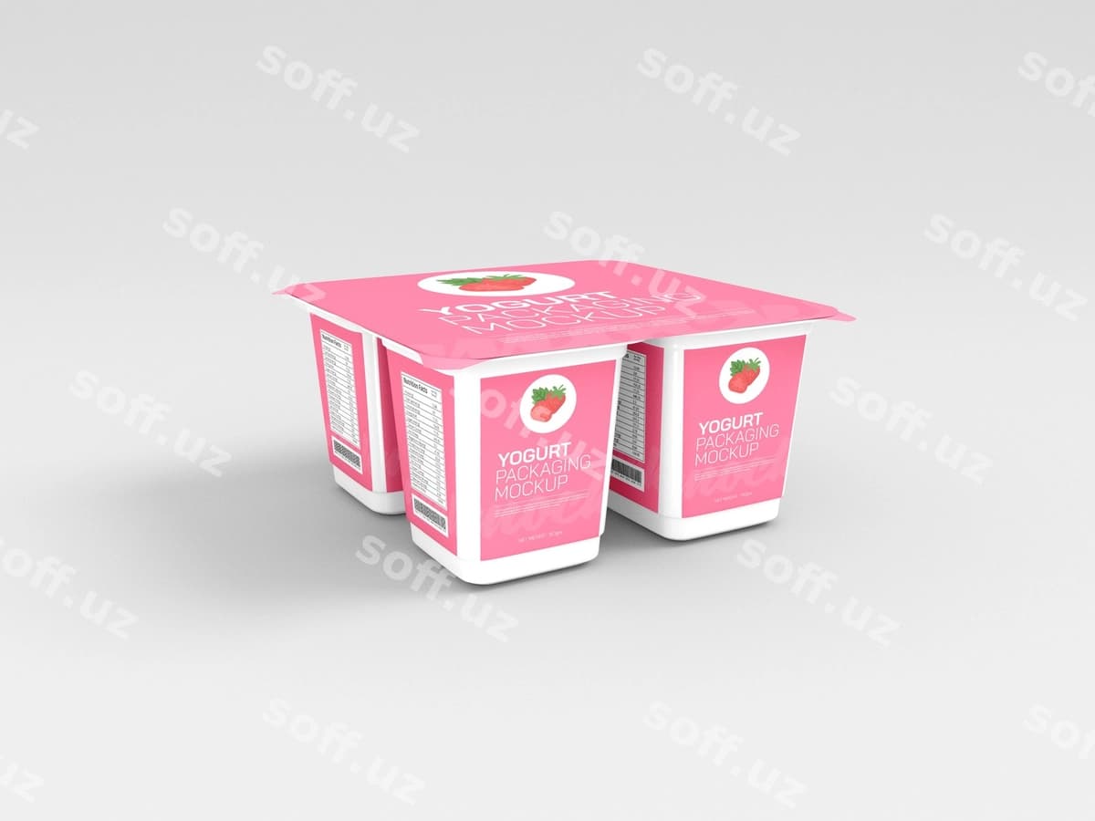 Yogurtni qopliq mockupi | Yogurt cup packaging mockup