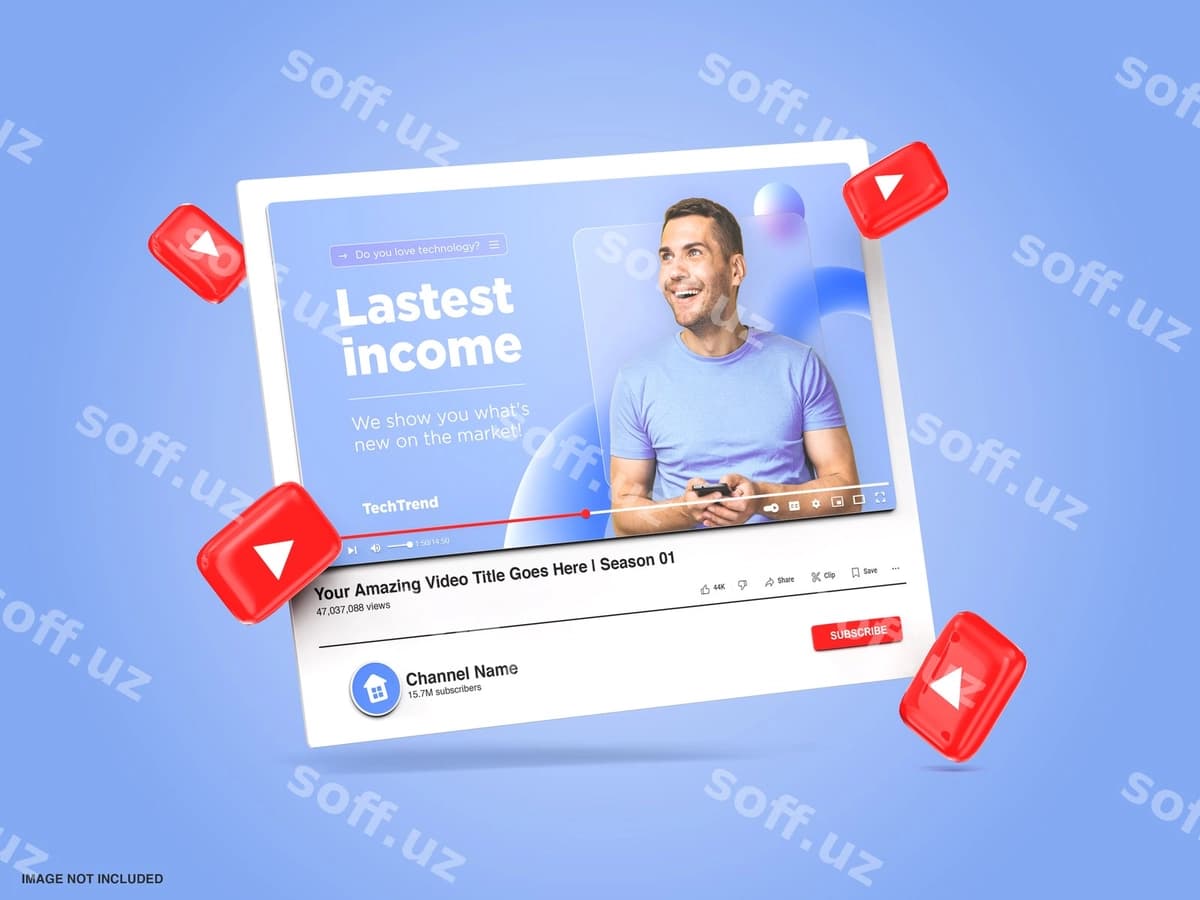Youtube video eskizi maketi | Youtube video thumbnail mockup