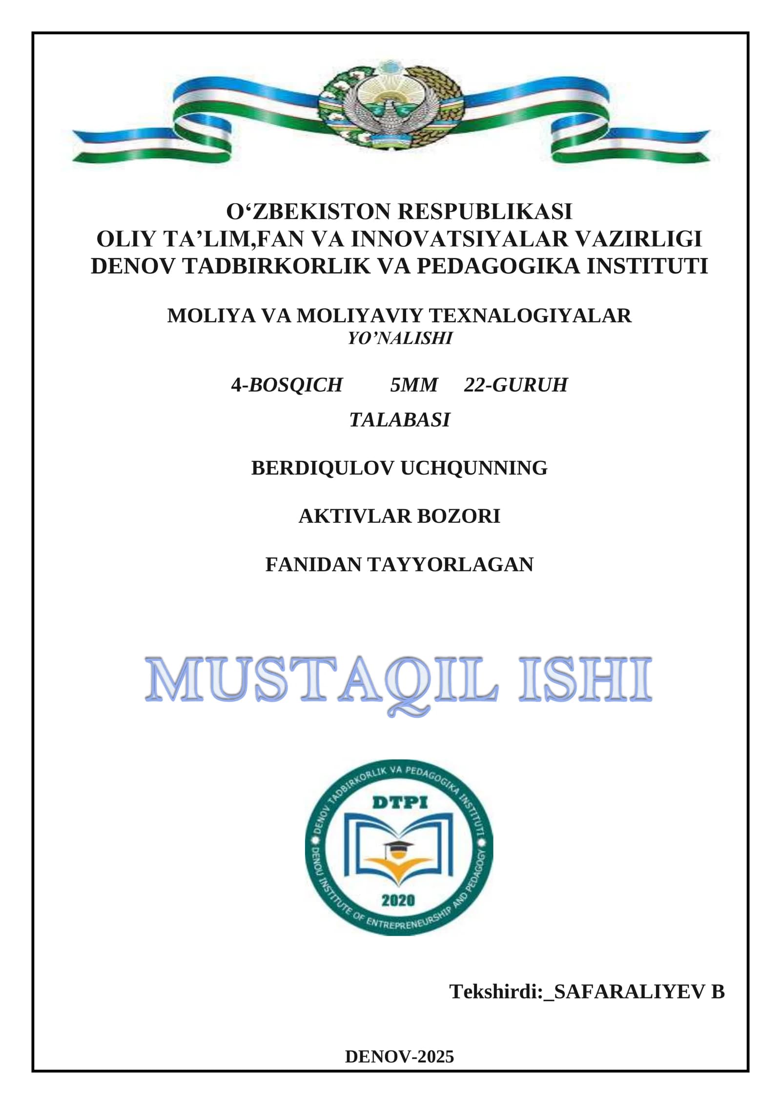 aktivlar bozori
