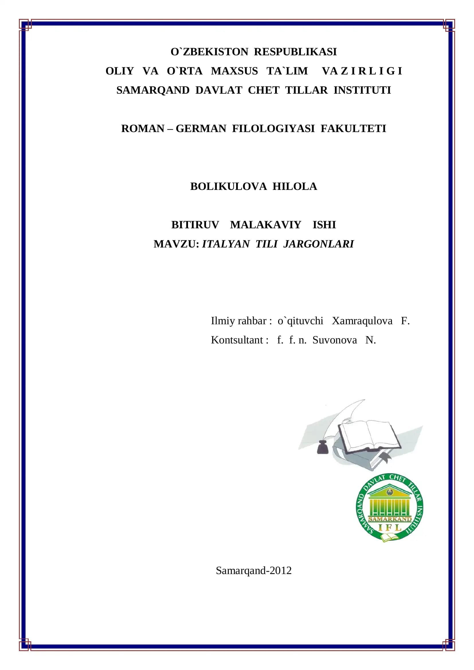 ITALYAN TILI JARGONLARI