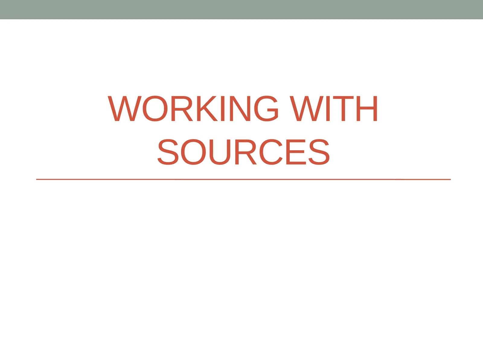 Working with sources