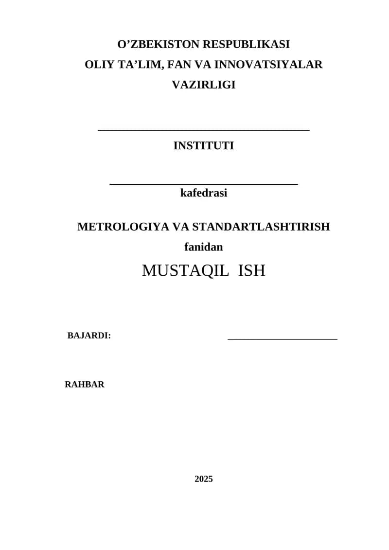 O'zbekiston standartlashtirish tizimi