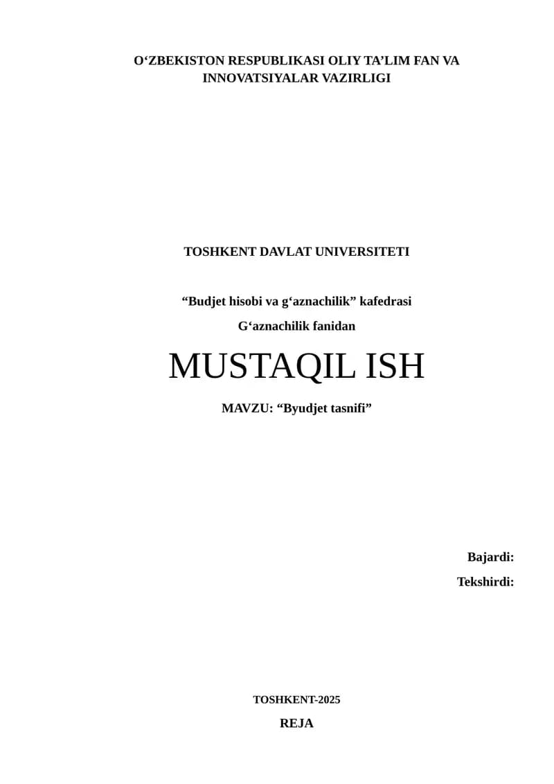 Byudjet tasnifi