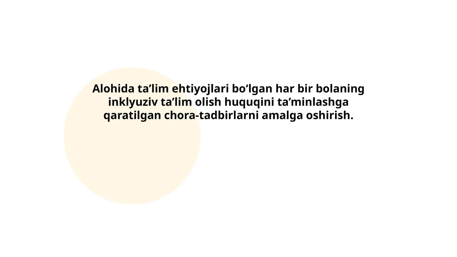 Chora-tadbirlarni amalga oshiring va inklyuziv ta'lim huquqini ta'minlang!