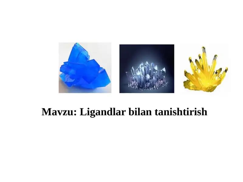 Ligandlar bilan tanishtirish