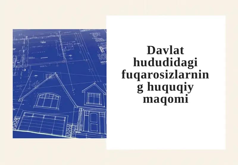 Davlat hududidagi fuqarosizlarning  huquqiy maqomi