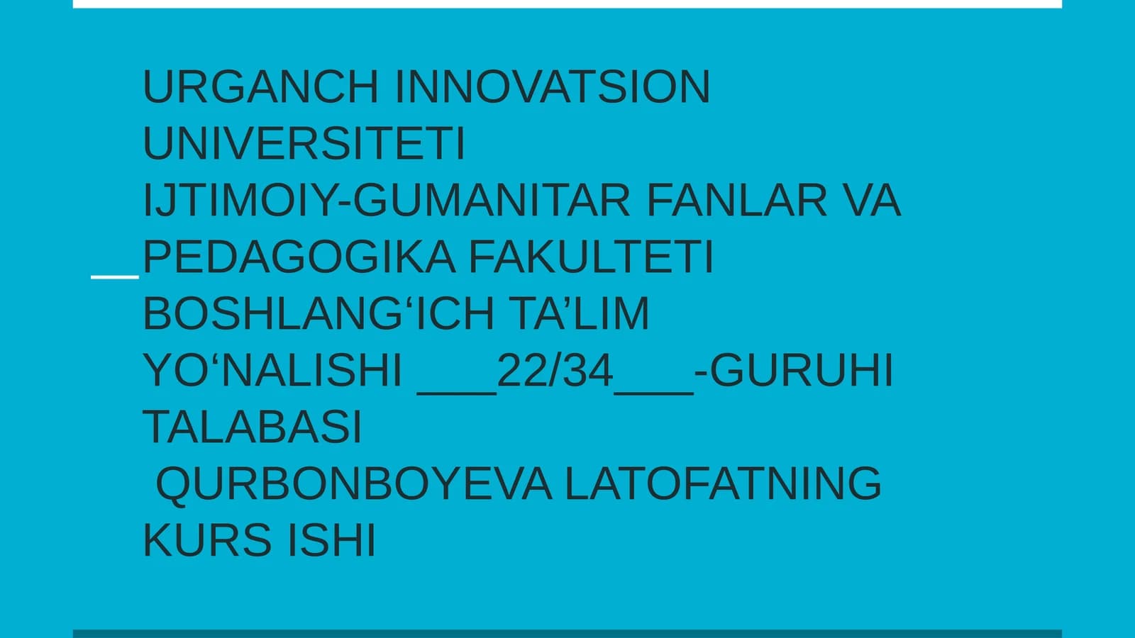 Abdulla Avloniy asarlarida ta'lim tarbiyaning yoritilishi
