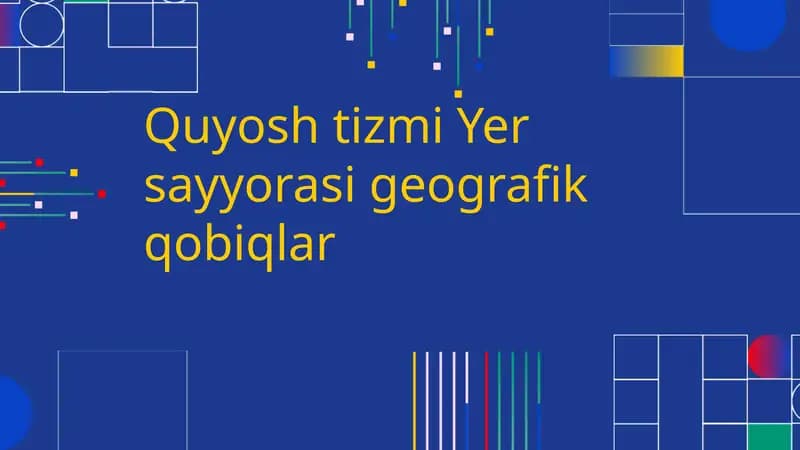 Quyosh tizmi Yersayyorasi geografik qobiqlar