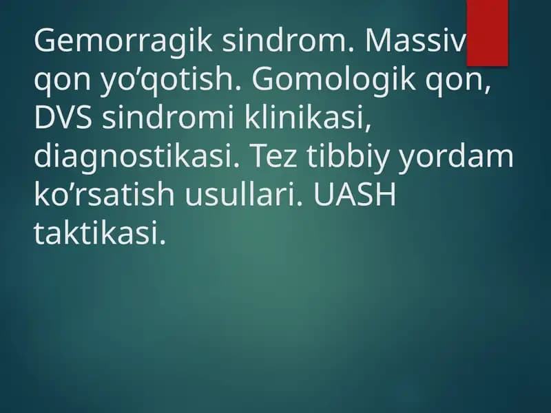 Gemorragik sindrom