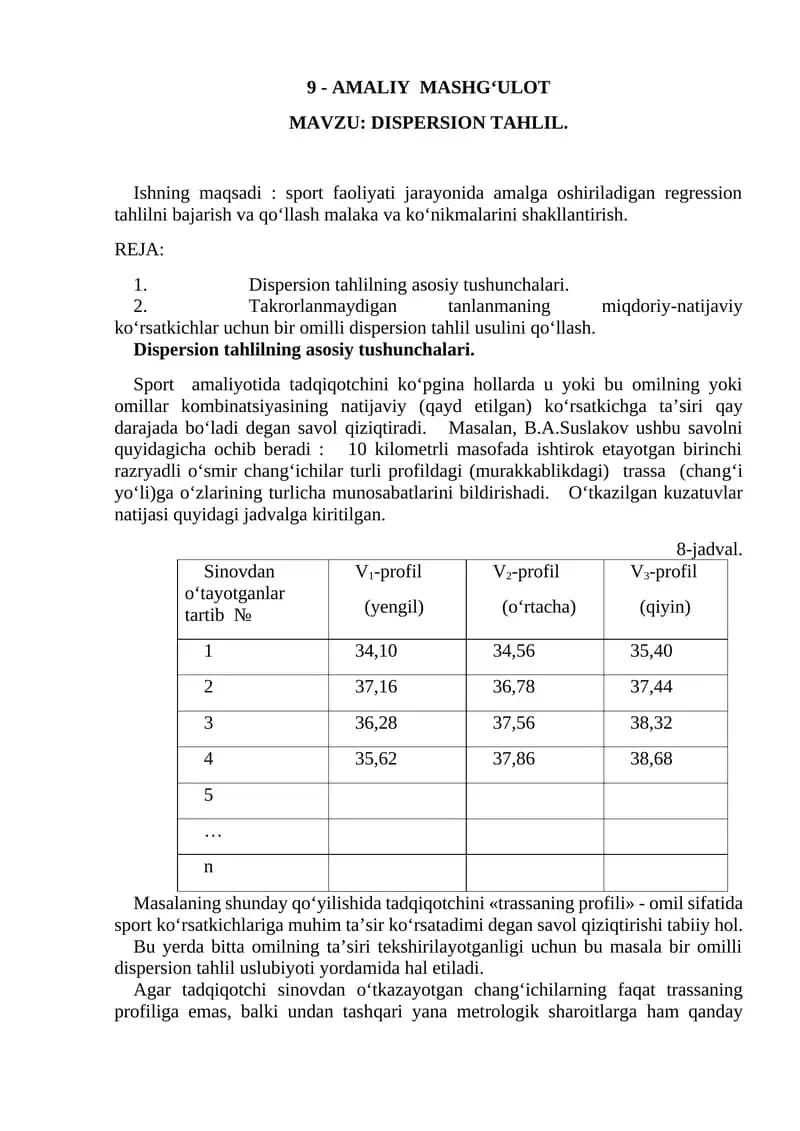 dispersion tahlil