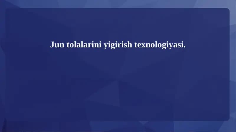 Jun tolalarini yigirish texnologiyasi