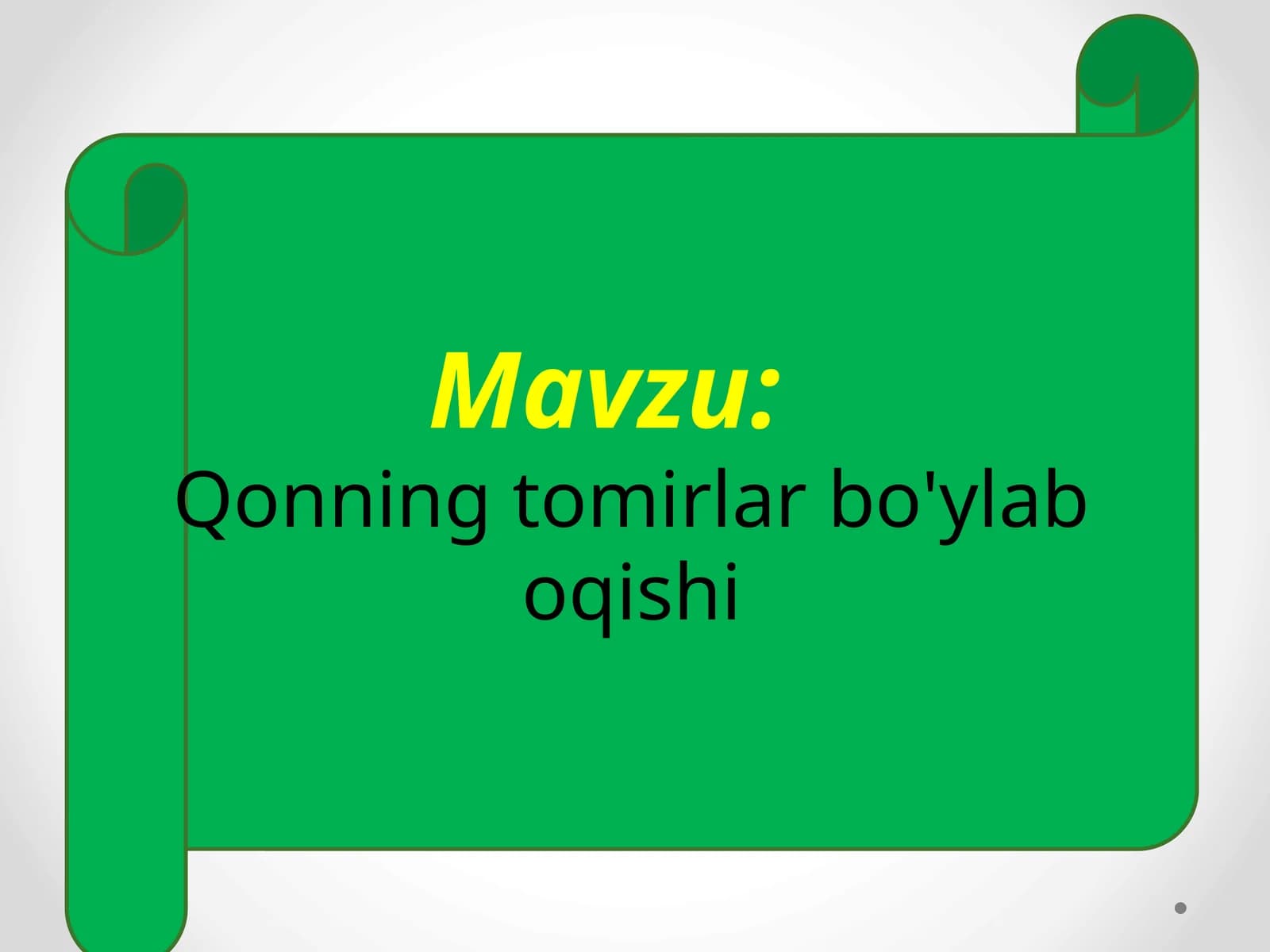 Qonning tomirlar bo'ylab oqishi