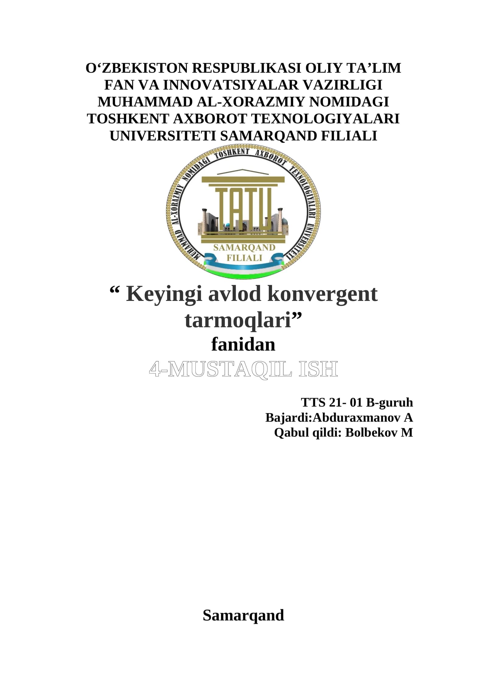 Tarmoq arxitekturasining evolyutsiyasi va konvergensiyasi