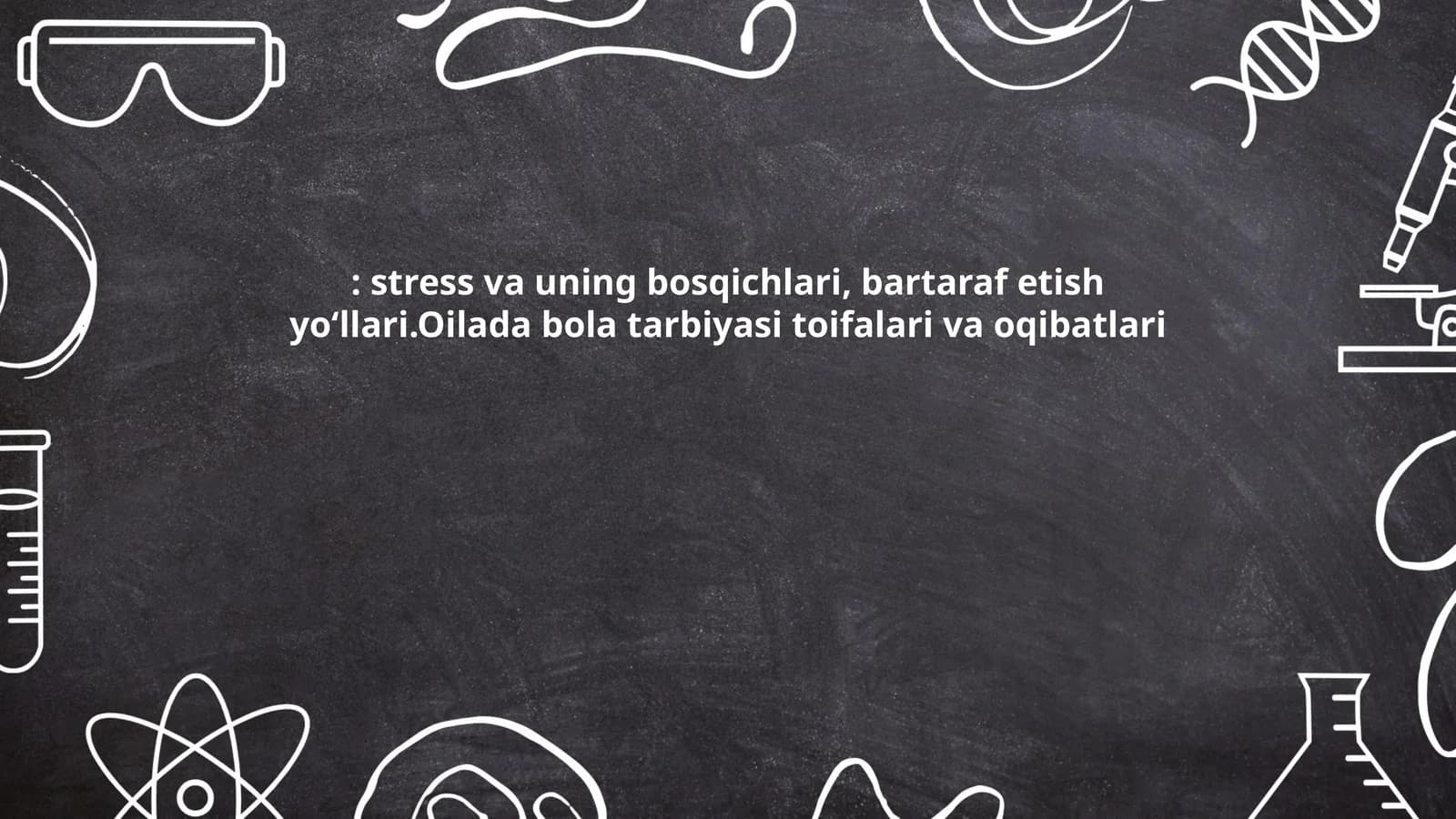 Information about stress, its psychological and physical signs, development stages in parenting