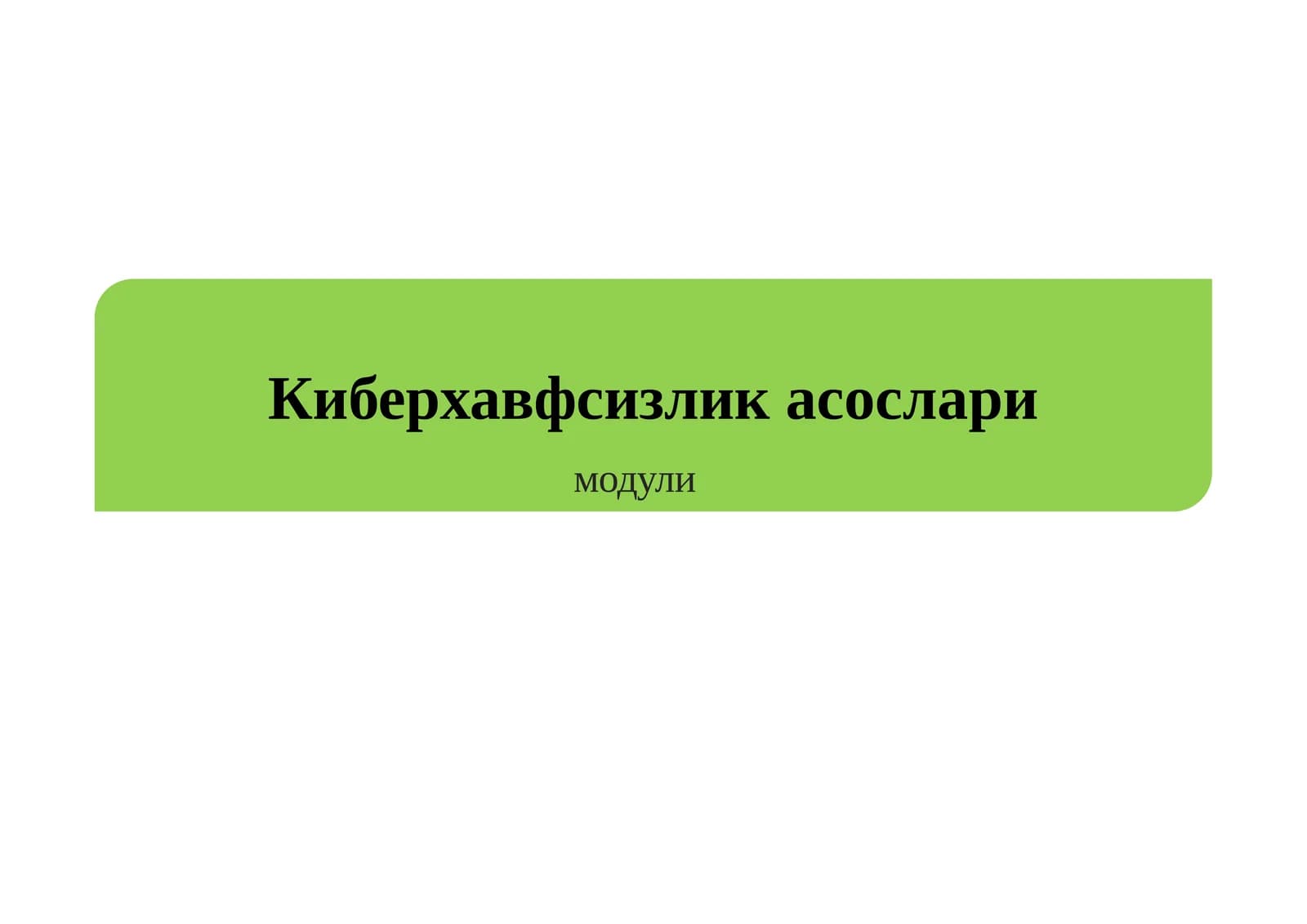 Киберхавфсизлик асослари