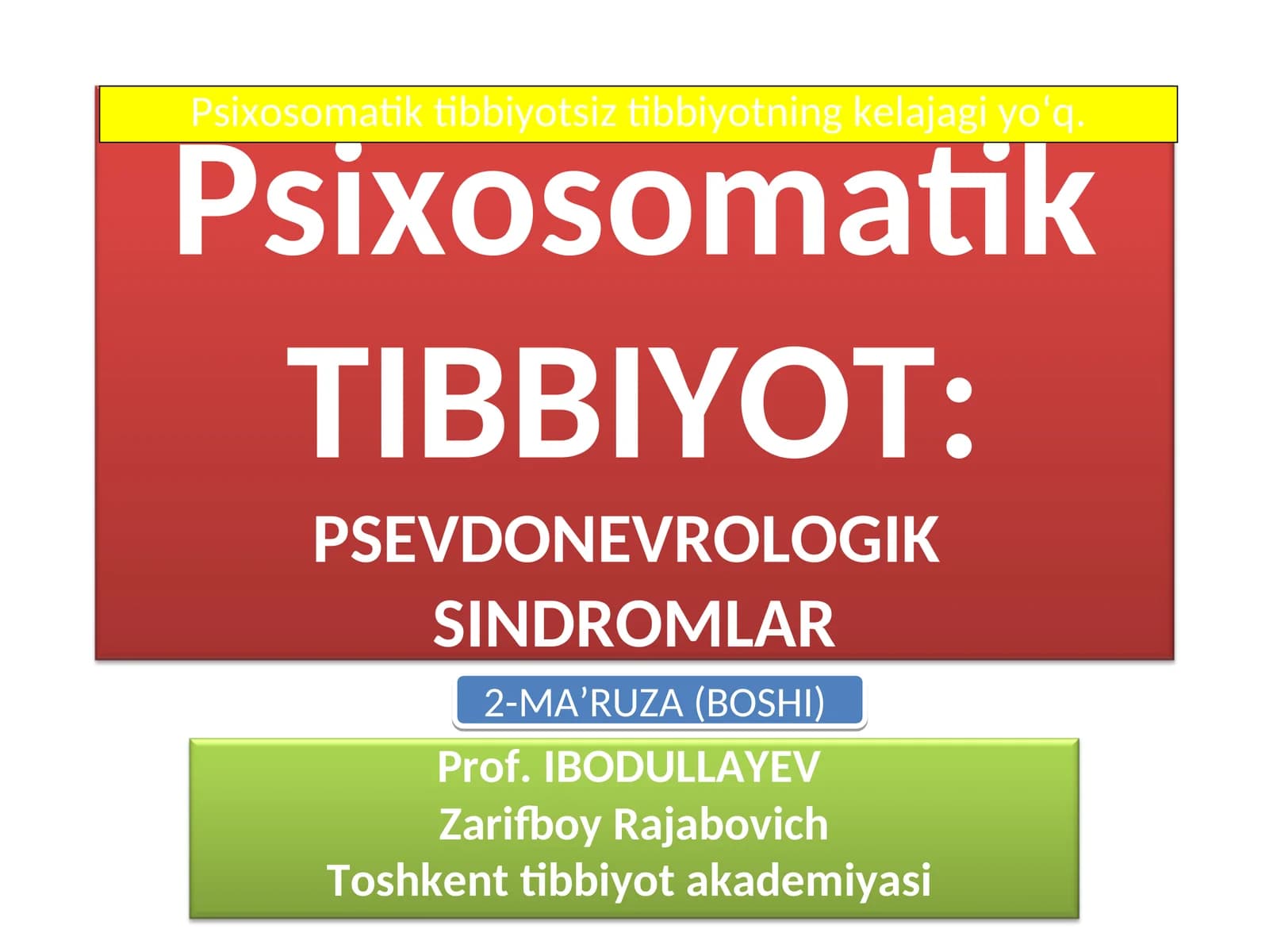 PSEVDONEVROLOGIK SINDROMLAR
