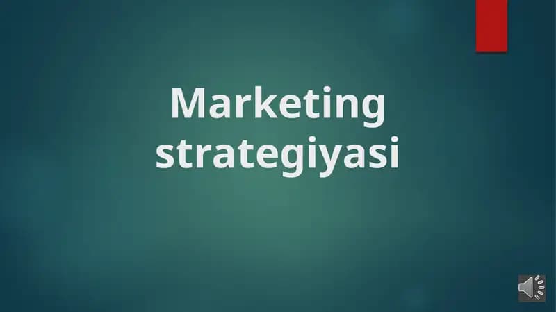 Marketing strategiyasi