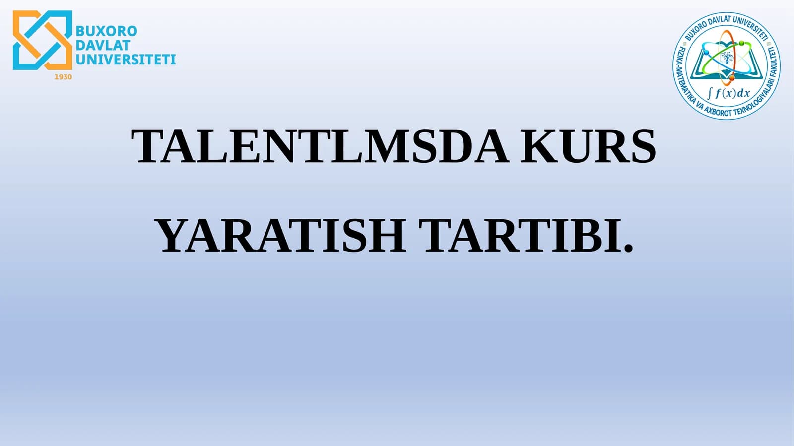 TALENTLMSDA KURS YARATISH TARTIBI