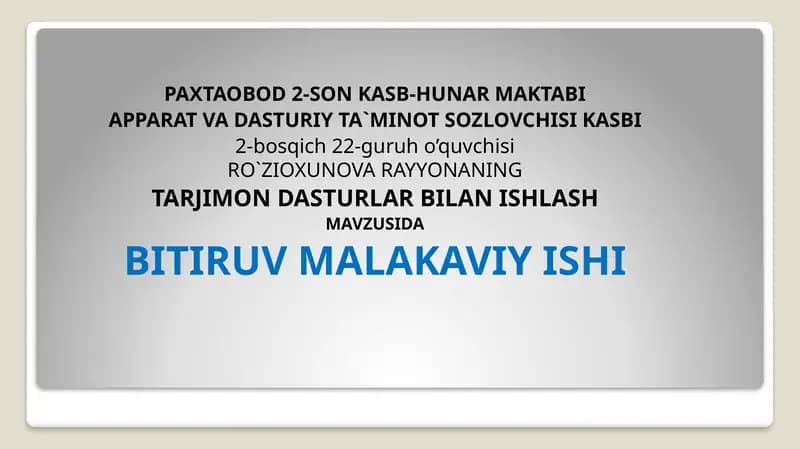 Tarjimon dasturlar bilan ishlash usullari