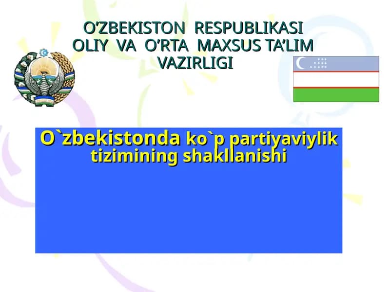 O'zbekiston ko'p partiyaviyligi