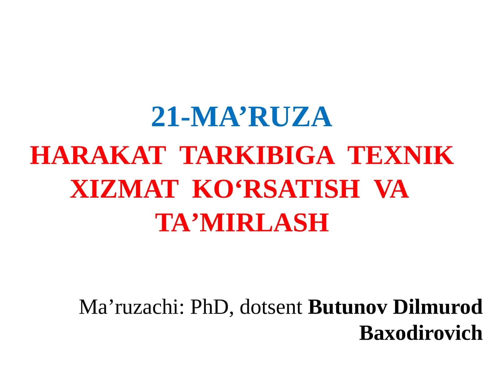 xarakat tarkibidagi texnik xizmat