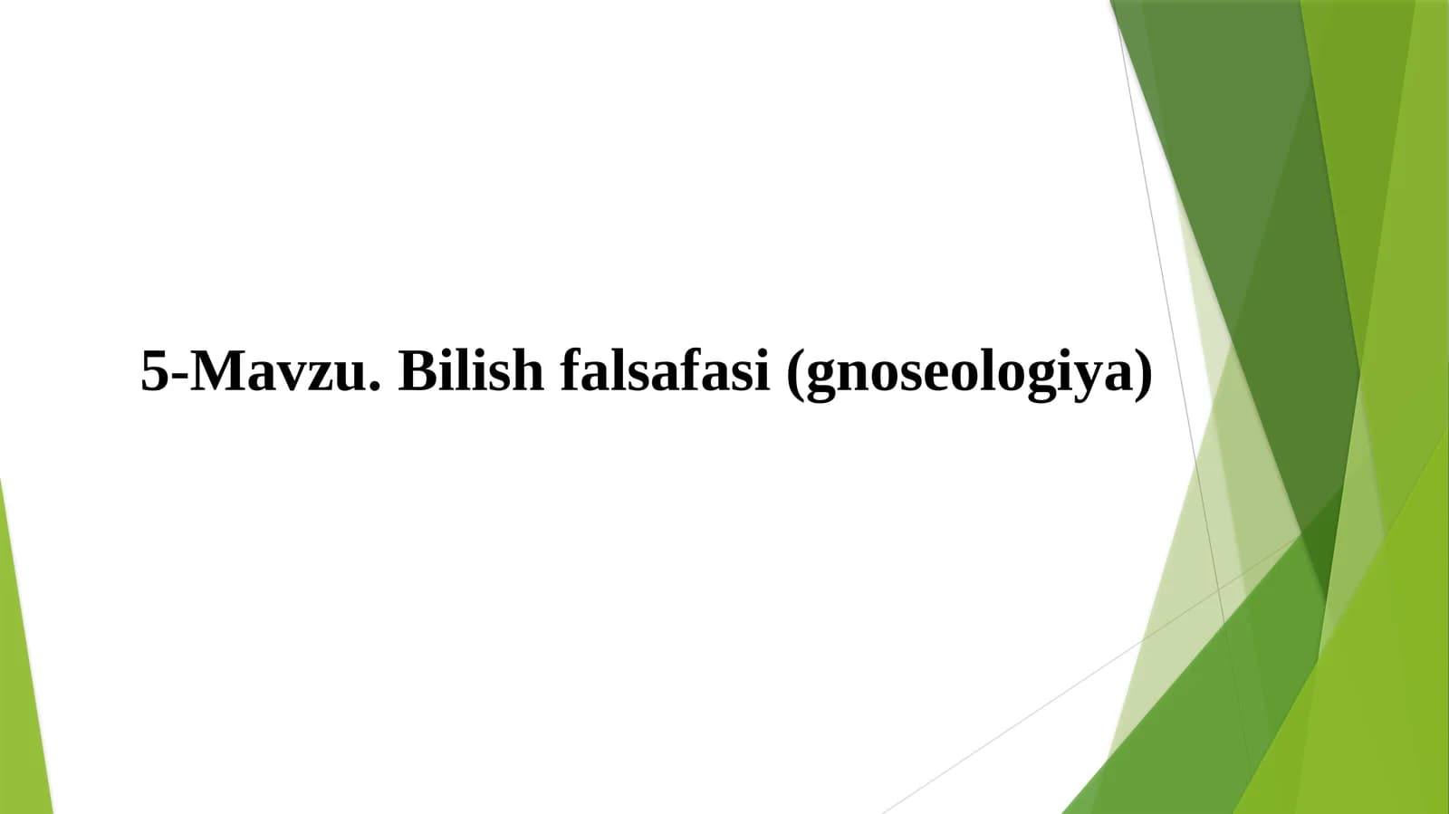Bilish falsafasi (gnoseologiya)