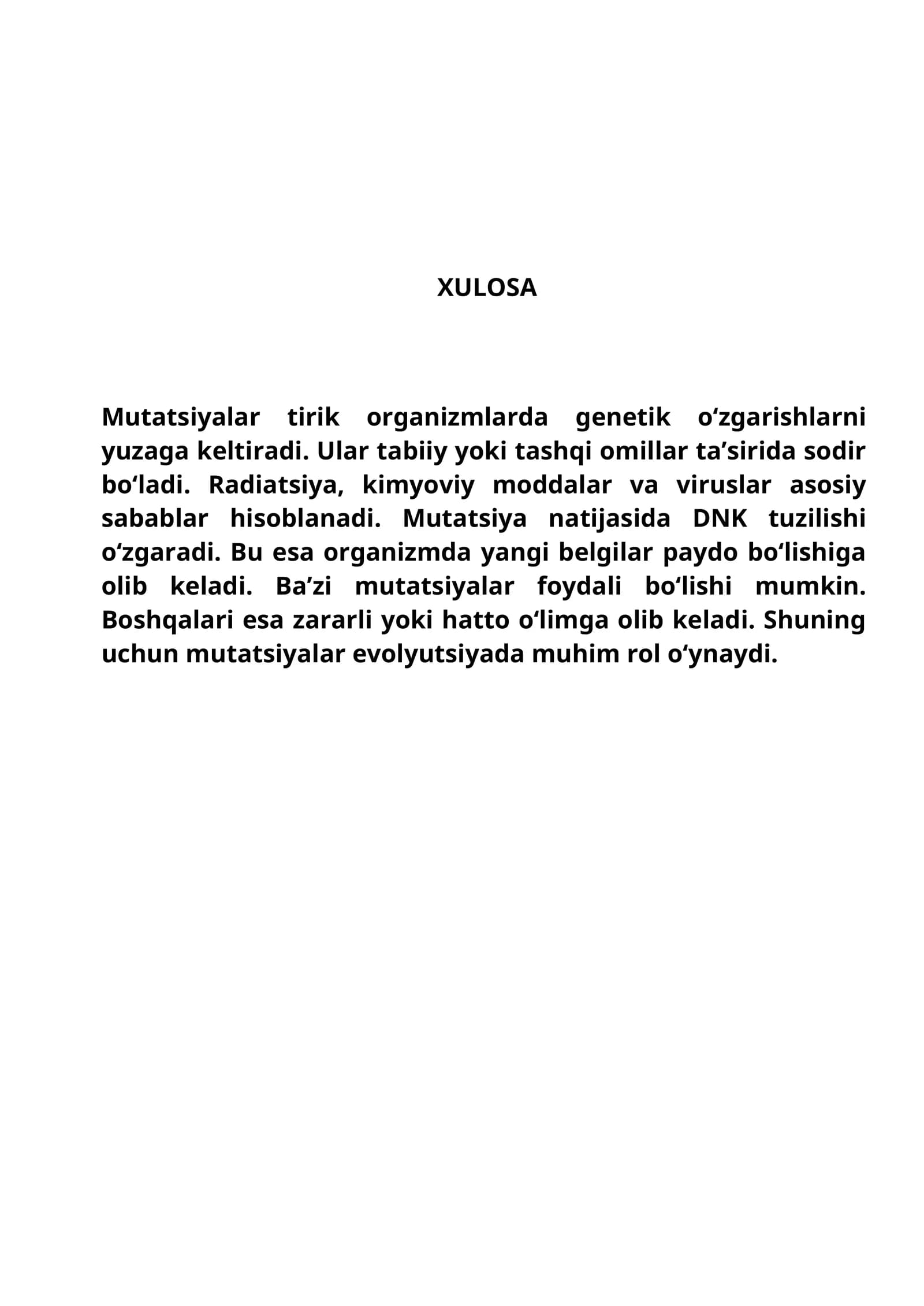 XULOSA lar majmuasi biologiyadan
