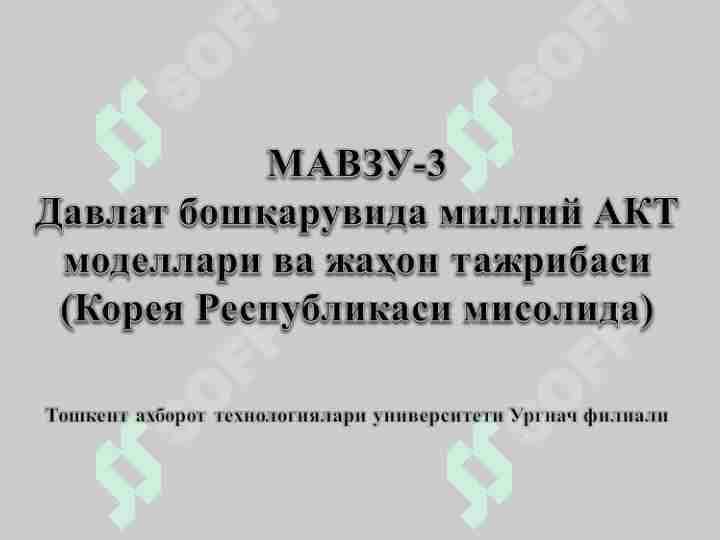 Давлат бошқарувида миллий АКТ моделлари ва жаҳон тажрибаси