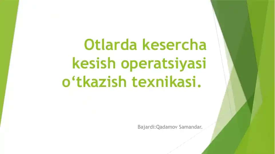 Otlarda kesercha kesish operatsiyasi