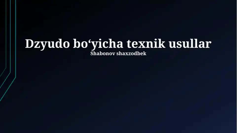 Dzyudo boʻyicha texnik usullar