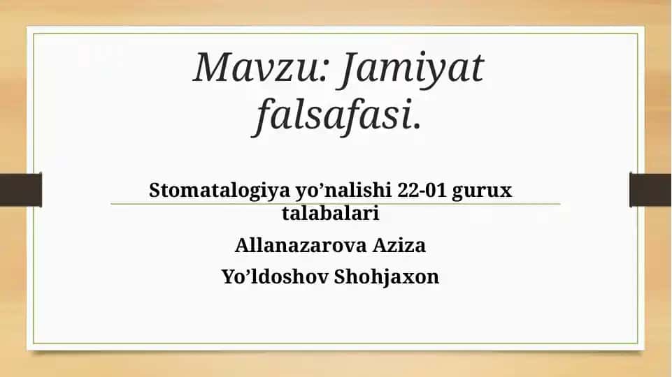 Jamiyat falsafasi