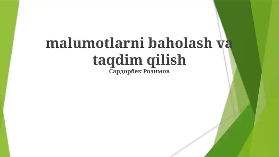 Malumotlarni tahlil qilib, naqshlarni aniqlash va ma'noli xulosalar chiqarish