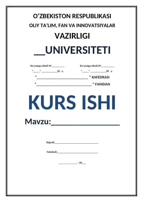 Bankdagi hisob-kitob schyoti bo‘yicha kurs ishi